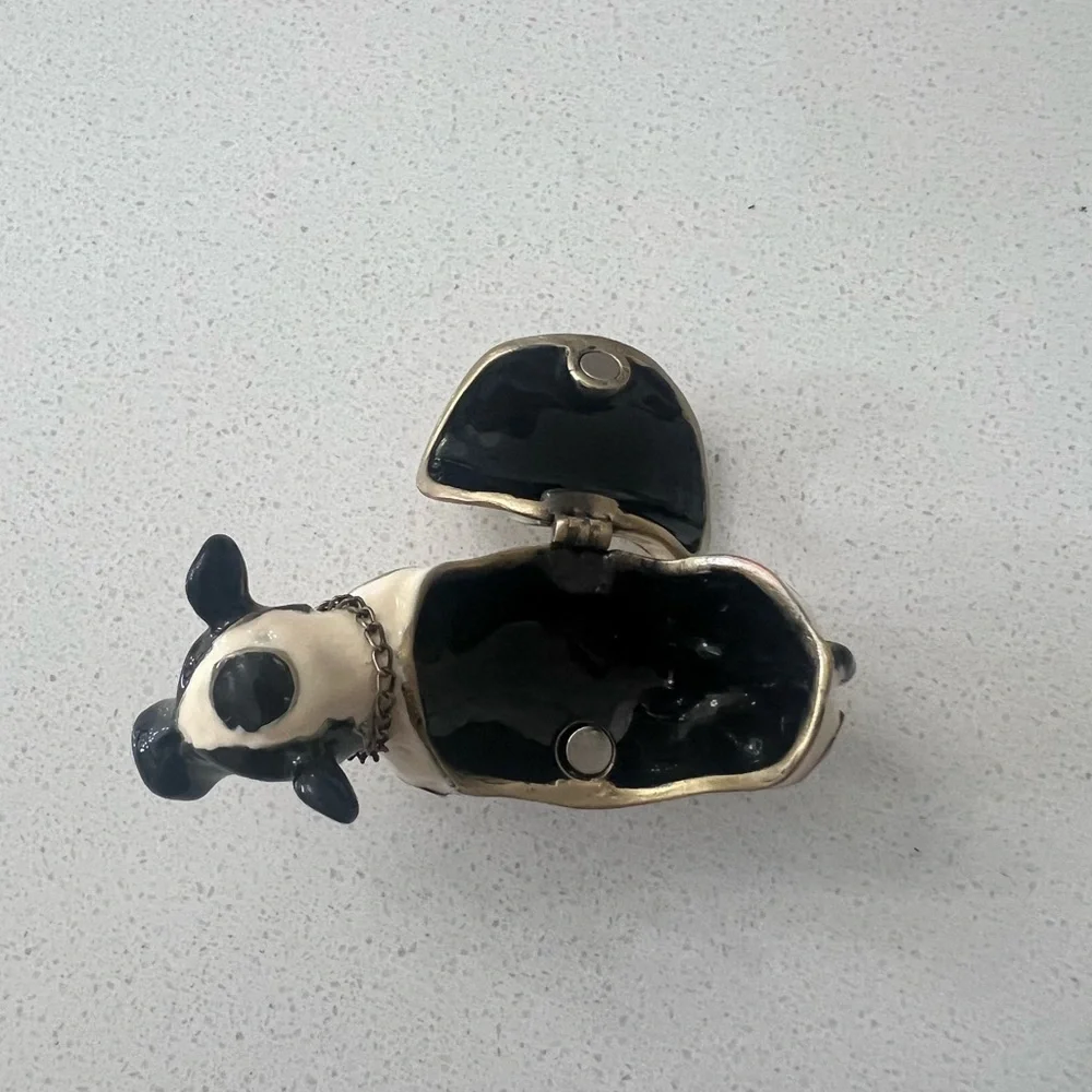 Object de Art Trinket Box #113 Half Pint Cow Enameled New In Box‎